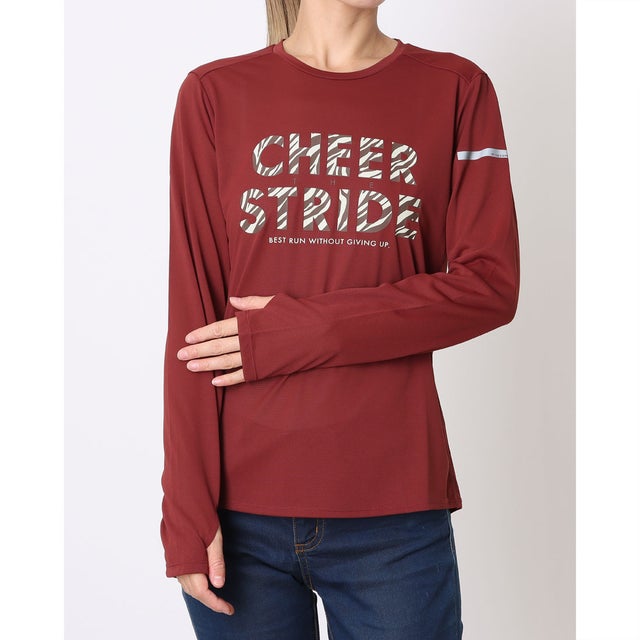 レディース 陸上/ランニング 長袖Tシャツ ランニング レディスグラフィック長袖Tシャツ TR-3R2725TL （レッドブラウン）