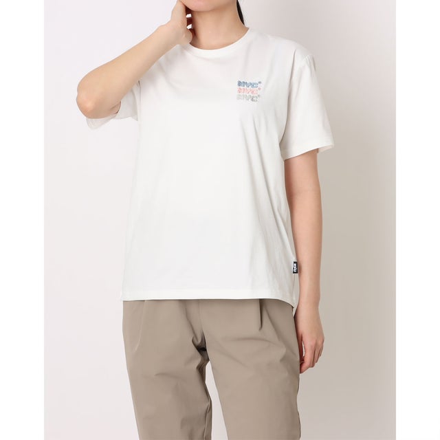 レディース 半袖Tシャツ UVカットドライグラフィックTシャツ ワンポイント TRNYC-9C22026TS （ホワイト）
