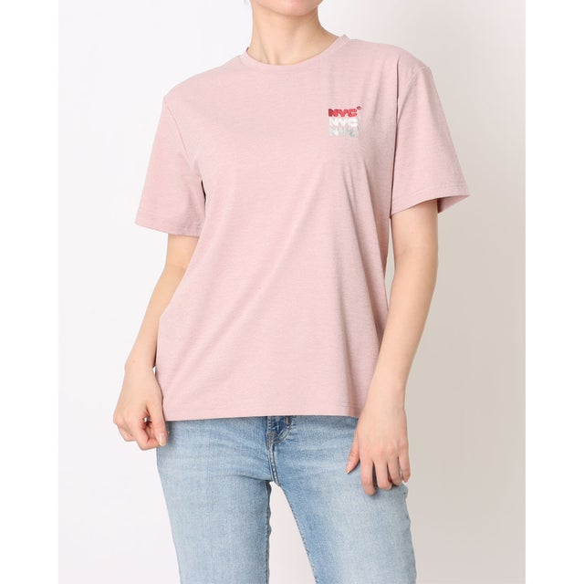 レディース 半袖Tシャツ UVカットドライグラフィックTシャツ ワンポイント TRNYC-9C22026TS （ピンク）