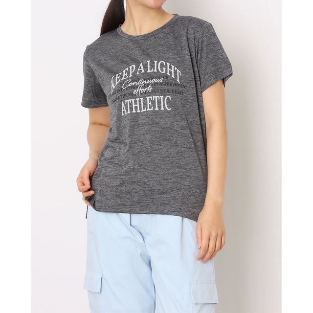 レディース 半袖機能Tシャツ iCOOL 遮熱UV グラフィックTシャツ TR-9A2046TS （ダークグレー）