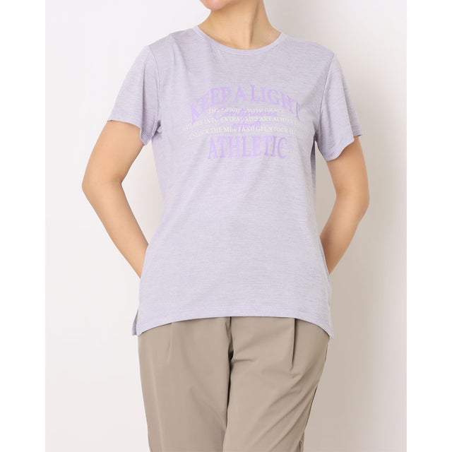 レディース 半袖機能Tシャツ iCOOL 遮熱UV グラフィックTシャツ TR-9A2046TS （ライラック）