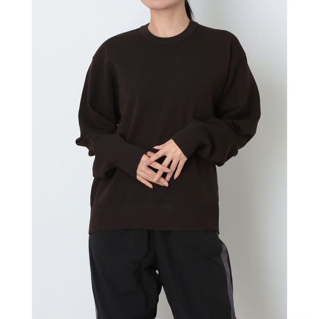 ライフスタイル ウェア ウォッシャブルニットクルーネックセーター （BROWN）
