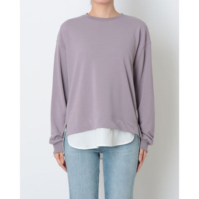 スウェットトレーナー 薄手スウェットレイヤードロングTシャツ （PURPLE）｜詳細画像