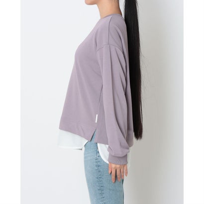 スウェットトレーナー 薄手スウェットレイヤードロングTシャツ （PURPLE）｜詳細画像