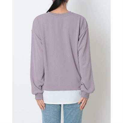 スウェットトレーナー 薄手スウェットレイヤードロングTシャツ （PURPLE）｜詳細画像