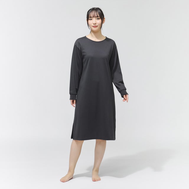 長袖インナーシャツ TIGORASLEEP レディス長袖チュニック_一般医療機器 （チャコールグレー）