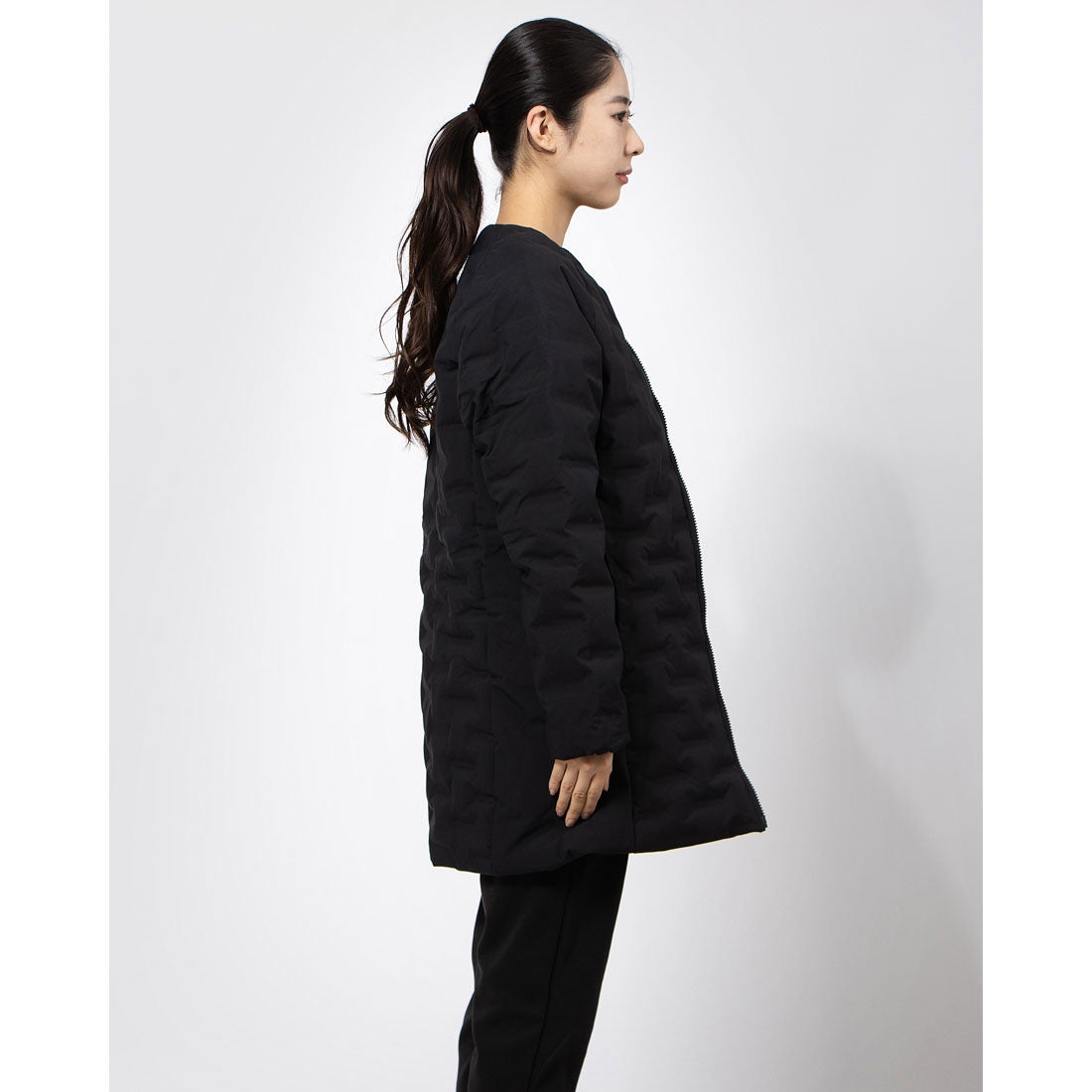 ティゴラ TIGORA SMART アルミ蓄熱ノーカラーロングジャケット レディース 中綿コート TR-9C2620IJ コSM （ブラック）  -ファッション通販 FASHION WALKER