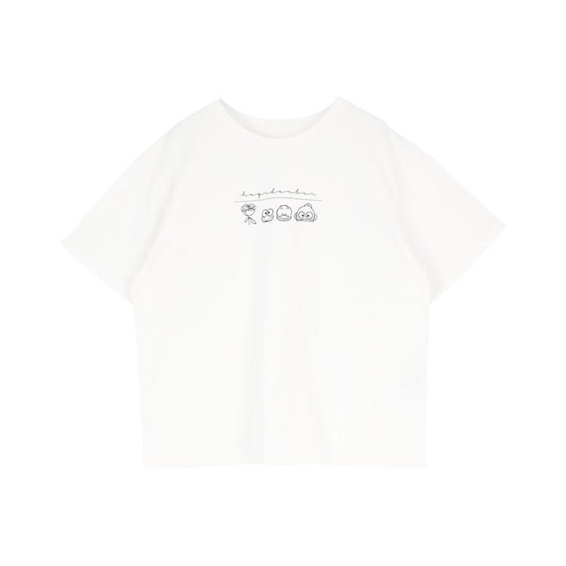 
                    【サンリオコラボ】はぴだんぶいロゴプリントTシャツ （オフホワイト）