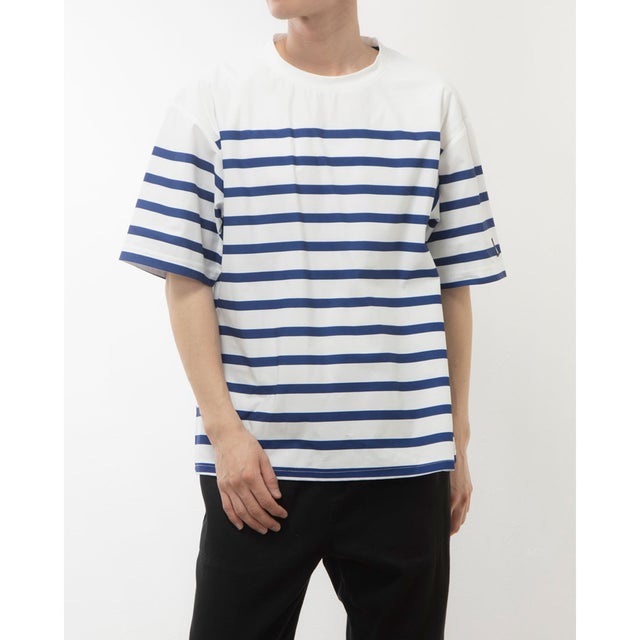 
                    メンズ 半袖Tシャツ ラッシュボーダーTシャツ TR-9P1064TS （WHITE/BLUE）