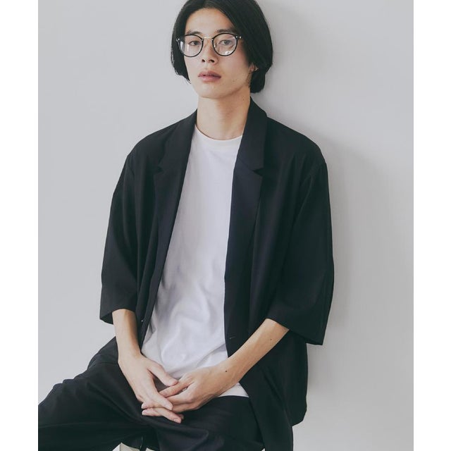 【接触冷感／UVCUT／セットアップ対応可】COOL PLAY5部袖ジャケット （ブラック(019)）