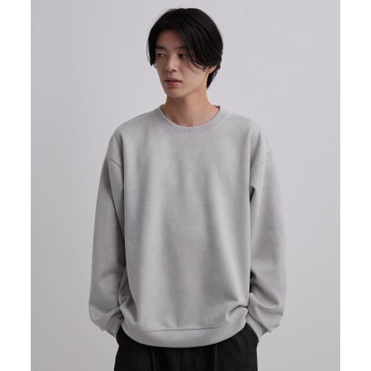 シルキータッチスエード クルーネックスウェット （ライトグレー(011)）｜詳細画像