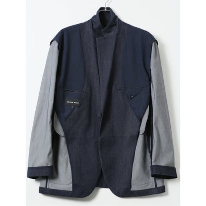グランバック GRAND-BACK 【大きいサイズ】ジャケット メンズ ビジネス セットアップ可能 ストレッチ ハンドウォッシャブル デニム調 2ボタン テーラード グランバック （紺）｜詳細画像