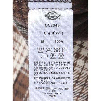 【大きいサイズ】ディッキーズ シャツ メンズ 長袖 フランネル 綿 コットン レギュラーカラー チェック （こげ茶）｜詳細画像