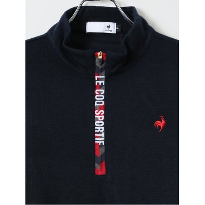グランバック GRAND-BACK 【大きいサイズ】ルコックスポルティフ ゴルフ ハーフジップ 長袖 メンズ 大きいサイズ ストレッチ 表起毛 保温 UV モーション3D （グレー）｜詳細画像