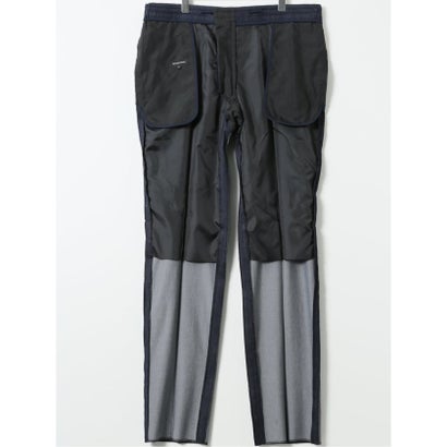 グランバック GRAND-BACK 【大きいサイズ】スラックス メンズ ビジネス パンツ セットアップ可能 ストレッチ デニム調 ノータック テーパード グランバック （紺）｜詳細画像
