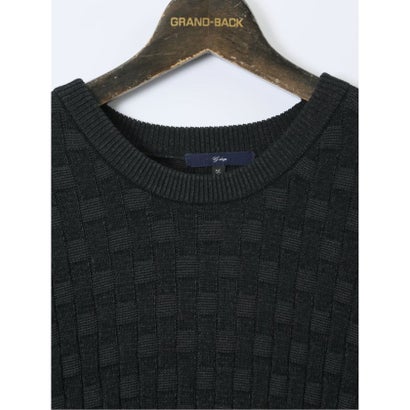 グランバック GRAND-BACK 【大きいサイズ】ジーステージ ニット セーター メンズ 長袖 ストレッチ ウォッシャブル クルーネック ブリスター （紺）｜詳細画像