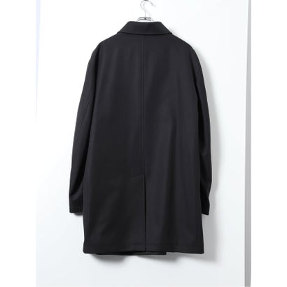 グランバック GRAND-BACK 【大きいサイズ】コート メンズ ビジネス ストレッチ 撥水 ボンディング ステンカラー レイヤード 比翼 4ボタン ミドル ツイル （黒）｜詳細画像
