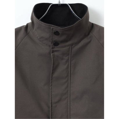 グランバック GRAND-BACK 【大きいサイズ】コート メンズ ビジネス ストレッチ 撥水 中綿 スタンドカラー 比翼 フルジップ ハーフ オックス （黒）｜詳細画像