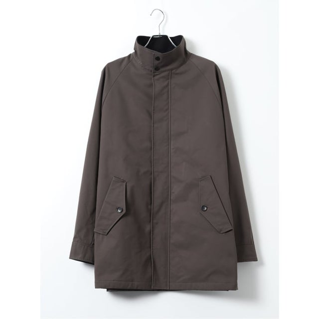 【大きいサイズ】コート メンズ ビジネス ストレッチ 撥水 中綿 スタンドカラー 比翼 フルジップ ハーフ オックス （カーキ）