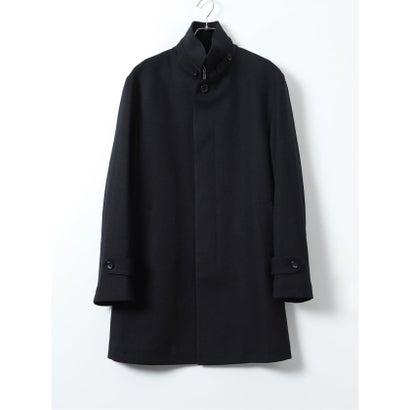 グランバック GRAND-BACK 【大きいサイズ】コート メンズ ビジネス ストレッチ 撥水 防風 中綿ライナー スタンドカラー レイヤード 比翼 4ボタン ミドル ドビー （紺）｜詳細画像