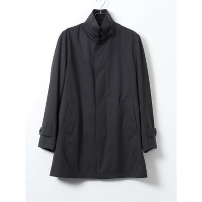 グランバック GRAND-BACK 【大きいサイズ】コート メンズ ビジネス ストレッチ 撥水 防風 中綿ライナー スタンドカラー レイヤード 比翼 4ボタン ミドル ドビー （グレー）｜詳細画像