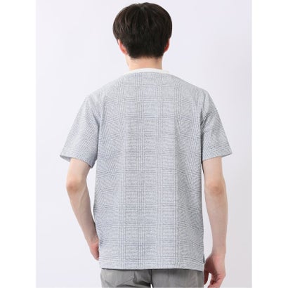 エムエフエディトリアル m.f.editorial ストレッチ チェック プリント クルーネック 半袖 Tシャツ （ライトグレー）｜詳細画像
