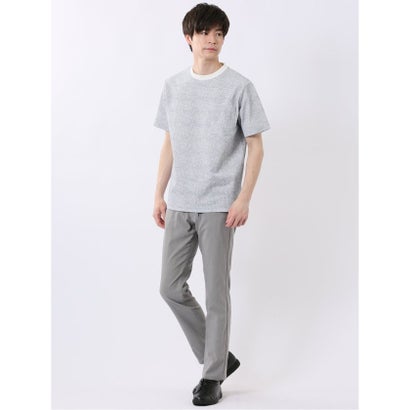 エムエフエディトリアル m.f.editorial ストレッチ チェック プリント クルーネック 半袖 Tシャツ （ライトグレー）｜詳細画像
