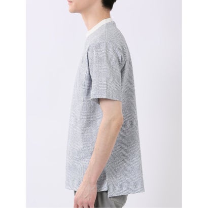 エムエフエディトリアル m.f.editorial ストレッチ チェック プリント クルーネック 半袖 Tシャツ （ライトグレー）｜詳細画像