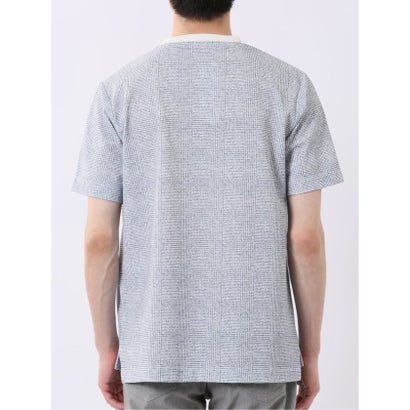 エムエフエディトリアル m.f.editorial ストレッチ チェック プリント クルーネック 半袖 Tシャツ （ライトグレー）｜詳細画像