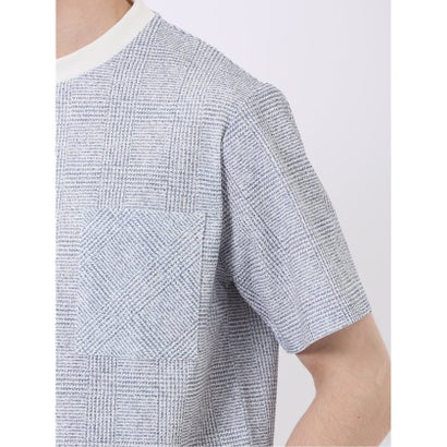 エムエフエディトリアル m.f.editorial ストレッチ チェック プリント クルーネック 半袖 Tシャツ （ライトグレー）｜詳細画像