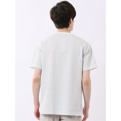エムエフエディトリアル m.f.editorial ストレッチ チェック プリント クルーネック 半袖 Tシャツ （ライトグレー）｜詳細画像