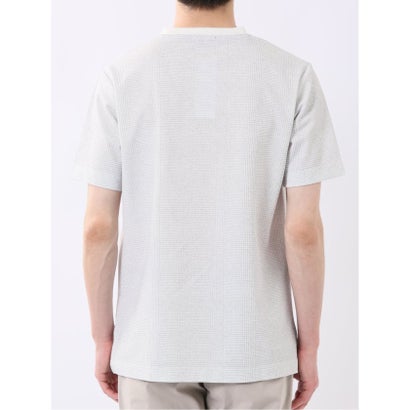 エムエフエディトリアル m.f.editorial ストレッチ チェック プリント クルーネック 半袖 Tシャツ （ライトグレー）｜詳細画像