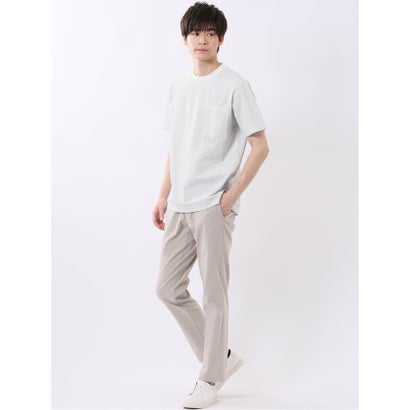エムエフエディトリアル m.f.editorial ストレッチ チェック プリント クルーネック 半袖 Tシャツ （紺）｜詳細画像