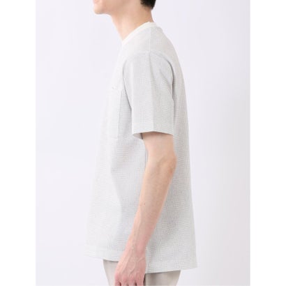 エムエフエディトリアル m.f.editorial ストレッチ チェック プリント クルーネック 半袖 Tシャツ （紺）｜詳細画像