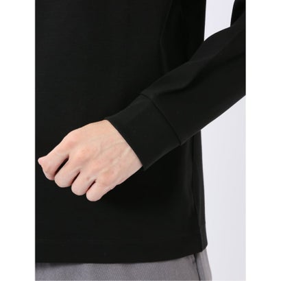 エムエフエディトリアル m.f.editorial Tシャツ メンズ 長袖 ストレッチ UV 綿 コットン 無地 シルケット スムス モックネック ドレスT （黒）｜詳細画像