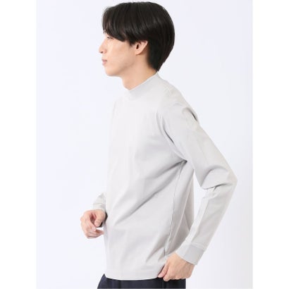 エムエフエディトリアル m.f.editorial Tシャツ メンズ 長袖 ストレッチ UV 綿 コットン 無地 シルケット スムス モックネック ドレスT （黒）｜詳細画像