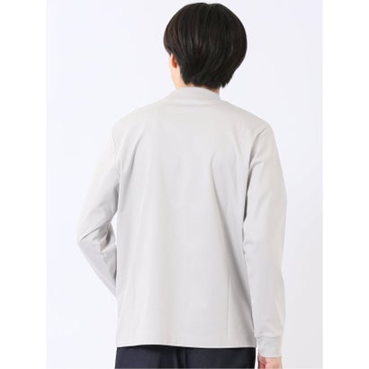 エムエフエディトリアル m.f.editorial Tシャツ メンズ 長袖 ストレッチ UV 綿 コットン 無地 シルケット スムス モックネック ドレスT （黒）｜詳細画像