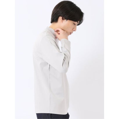 エムエフエディトリアル m.f.editorial Tシャツ メンズ 長袖 ストレッチ UV 綿 コットン 無地 シルケット スムス モックネック ドレスT （黒）｜詳細画像