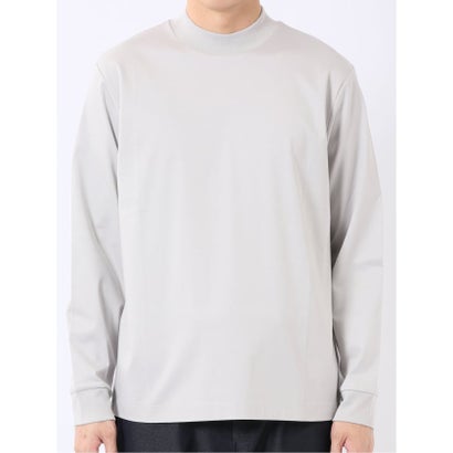 エムエフエディトリアル m.f.editorial Tシャツ メンズ 長袖 ストレッチ UV 綿 コットン 無地 シルケット スムス モックネック ドレスT （黒）｜詳細画像