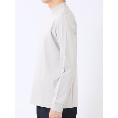 エムエフエディトリアル m.f.editorial Tシャツ メンズ 長袖 ストレッチ UV 綿 コットン 無地 シルケット スムス モックネック ドレスT （黒）｜詳細画像