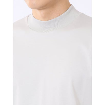 エムエフエディトリアル m.f.editorial Tシャツ メンズ 長袖 ストレッチ UV 綿 コットン 無地 シルケット スムス モックネック ドレスT （黒）｜詳細画像