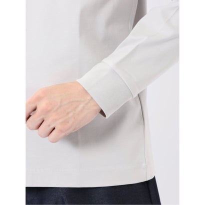 エムエフエディトリアル m.f.editorial Tシャツ メンズ 長袖 ストレッチ UV 綿 コットン 無地 シルケット スムス モックネック ドレスT （黒）｜詳細画像