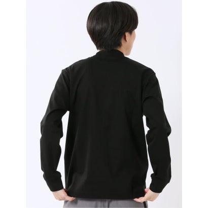 エムエフエディトリアル m.f.editorial Tシャツ メンズ 長袖 ストレッチ UV 綿 コットン 無地 シルケット スムス モックネック ドレスT （黒）｜詳細画像