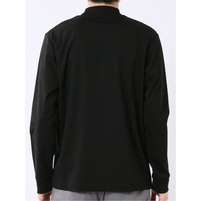 エムエフエディトリアル m.f.editorial Tシャツ メンズ 長袖 ストレッチ UV 綿 コットン 無地 シルケット スムス モックネック ドレスT （黒）｜詳細画像