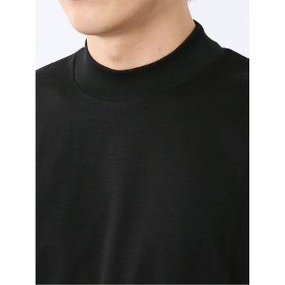 エムエフエディトリアル m.f.editorial Tシャツ メンズ 長袖 ストレッチ UV 綿 コットン 無地 シルケット スムス モックネック ドレスT （黒）｜詳細画像