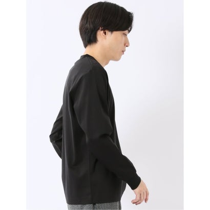 エムエフエディトリアル m.f.editorial Tシャツ メンズ 長袖 ストレッチ UV 綿 コットン 無地 シルケット スムス スロープネック ドレスT （グレー）｜詳細画像