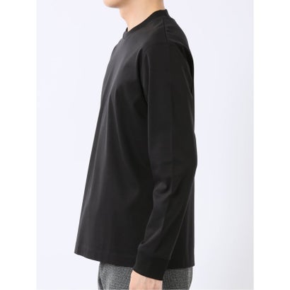 エムエフエディトリアル m.f.editorial Tシャツ メンズ 長袖 ストレッチ UV 綿 コットン 無地 シルケット スムス スロープネック ドレスT （グレー）｜詳細画像