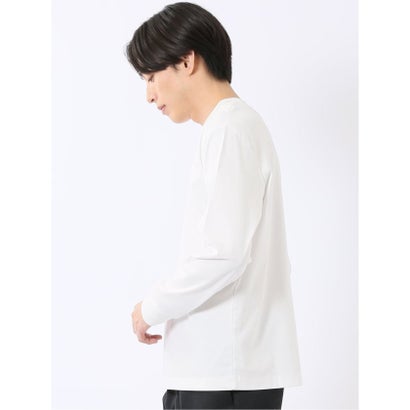 エムエフエディトリアル m.f.editorial Tシャツ メンズ 長袖 ストレッチ UV 綿 コットン 無地 シルケット スムス スロープネック ドレスT （黒）｜詳細画像