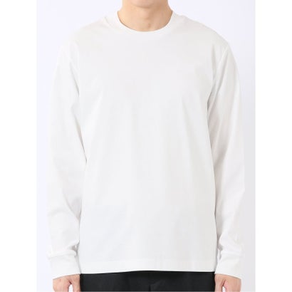 エムエフエディトリアル m.f.editorial Tシャツ メンズ 長袖 ストレッチ UV 綿 コットン 無地 シルケット スムス スロープネック ドレスT （黒）｜詳細画像