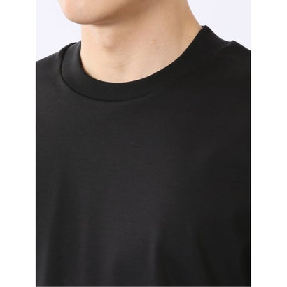 エムエフエディトリアル m.f.editorial Tシャツ メンズ 長袖 ストレッチ UV 綿 コットン 無地 シルケット スムス スロープネック ドレスT （黒）｜詳細画像